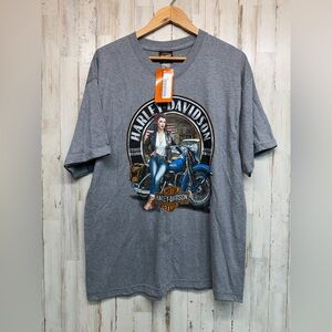 Harley Davidson Men's Vintage Garage Short Sleeve T-Shirt Gray Women Size XL